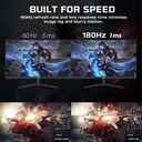 Twisted Minds 27'‘ FHD VA, 180Hz, 0.5ms, HDMI2.0, HDR Curved Gaming Monitor - Black