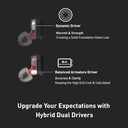 Phiaton MS 300 BA White Balanced Armature Headphones with Mic – Sound-Isolating Earphones with Rich Audio Quality, Dual-Driver, Headphone Mic, and Inline Remote 