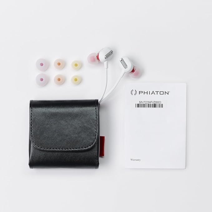 Phiaton MS 300 BA White Balanced Armature Headphones with Mic – Sound-Isolating Earphones with Rich Audio Quality, Dual-Driver, Headphone Mic, and Inline Remote 