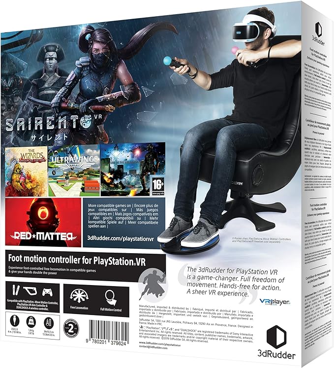 3dRudder PlayStation VR - Foot-Powered Motion Controller - PlayStation 4, PS VR - PlayStation Official Licensed Product
