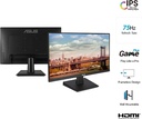 ASUS VA24EHE Eye Care Monitor – 24 inch (23.8 inch viewable), Full HD, IPS, Frameless
, 75Hz, Adaptive-Sync/FreeSync™, Low Blue Light, Flicker Free, Wall Mountable