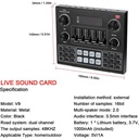 V9-Live Sound Card, USB External V9 Karaoke Recording Mobile Audio Mixer With Bluetooth