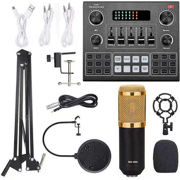 V9-Live Sound Card, USB External V9 Karaoke Recording Mobile Audio Mixer With Bluetooth