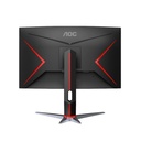 AOC C27G3 27” Curved Farmless VA Gaming Monitor G3, FHD 1080P, 1ms Response Time, 165hz, Adaptive Sync, HDR Mode, 2xHDMI + DisplayPort, Height Adjustable, Black/Red | MONAOC82703