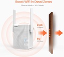 Tenda A18 AC1200 Dual Band Universal WiFi Repeater, Broadband/Wi-Fi Extender, Wi-Fi Booster/Hotspot, with 1 Ethernet Port, works with all broadband providers, UK Plug