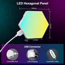 Hexagon Lights Wall RGB Panel - Smart APP RGB Hexagonal Modular Gaming Light Music with Sync Honeycomb Shape Panels Hexagon Lights for Bedroom Children Room (12 Pack)