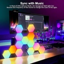Hexagon Lights Wall RGB Panel - Smart APP RGB Hexagonal Modular Gaming Light Music with Sync Honeycomb Shape Panels Hexagon Lights for Bedroom Children Room (12 Pack)