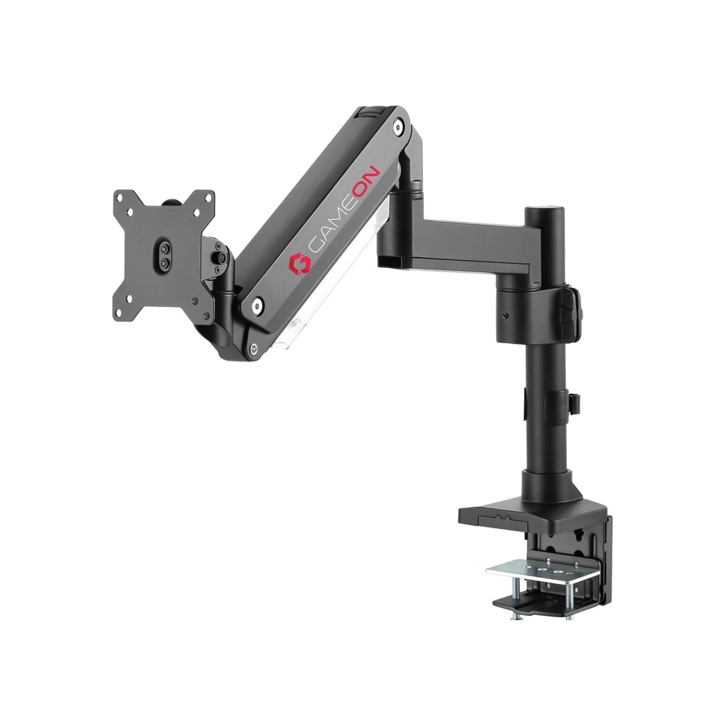 GameOn Elite Pole-Mounted Aluminum Heavy-Duty Gas Spring Single Monitor Arm (17" - 49")