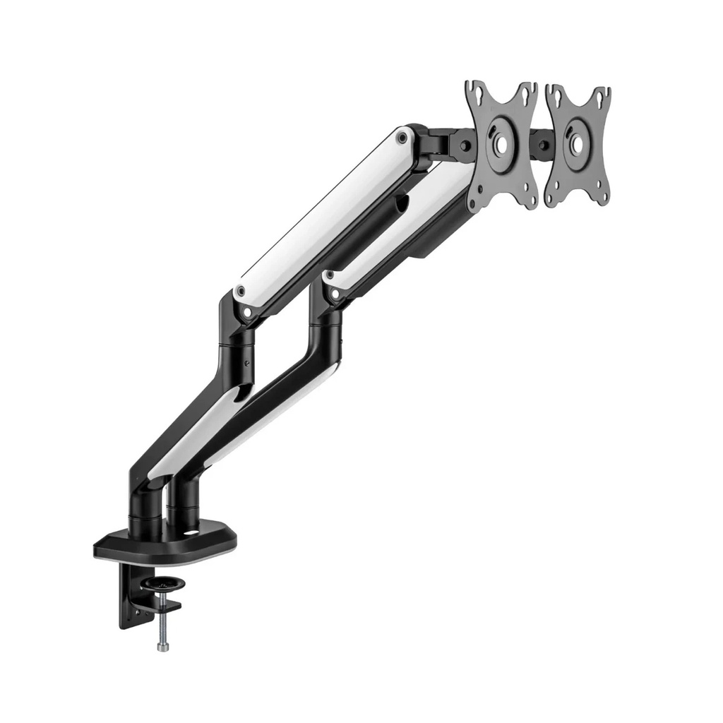 Sades APEP Dual Monitor Arm RGB Screen Rotation Vesa Compatible - Black & white (Fit Screen Size 17" - 32" Flat/Curved)