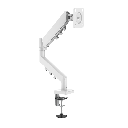 GameOn GO-5501 Gas Mechanical Spring Single Monitor Arm For Gaming And Office Use - White
