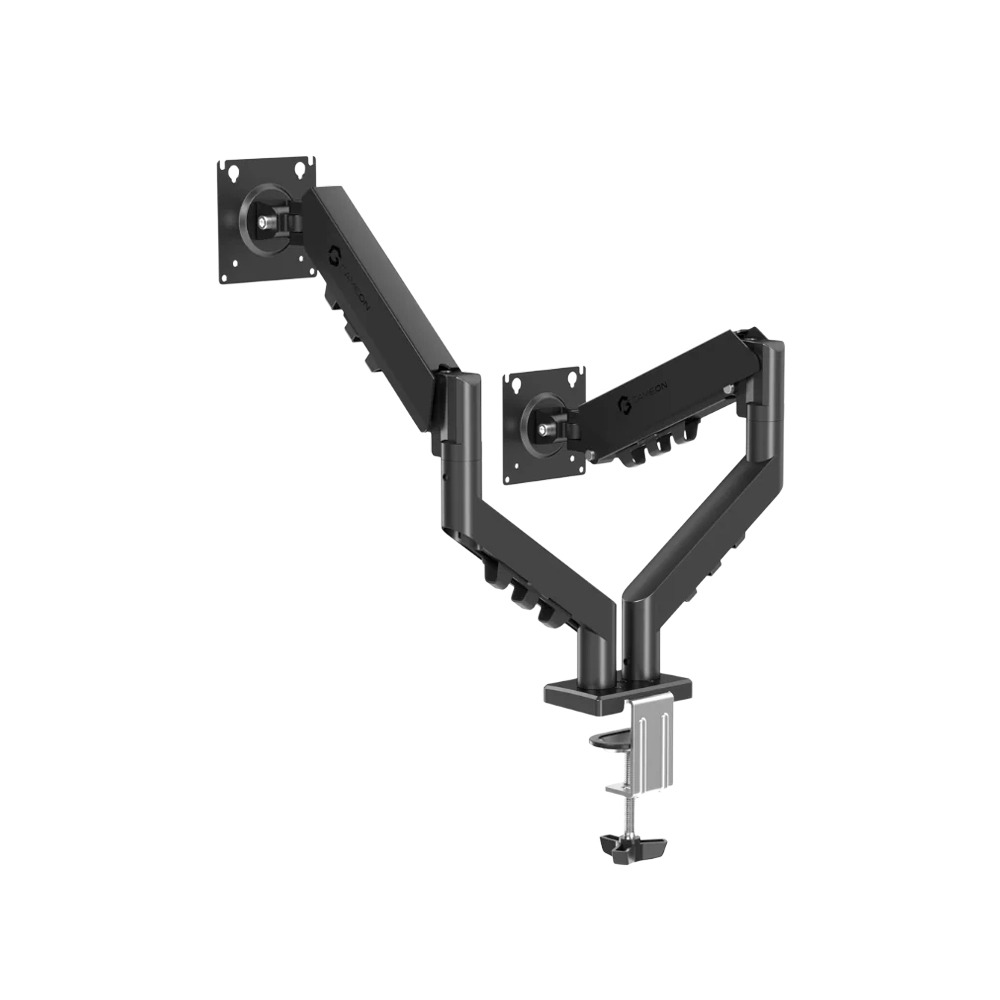 GAMEON GO-5550 Gas Mechanical Spring Dual Monitor Arm For Gaming And Office Use (17" - 32") Flat & Curve Monitor Arm Upto 9 Kg-Black