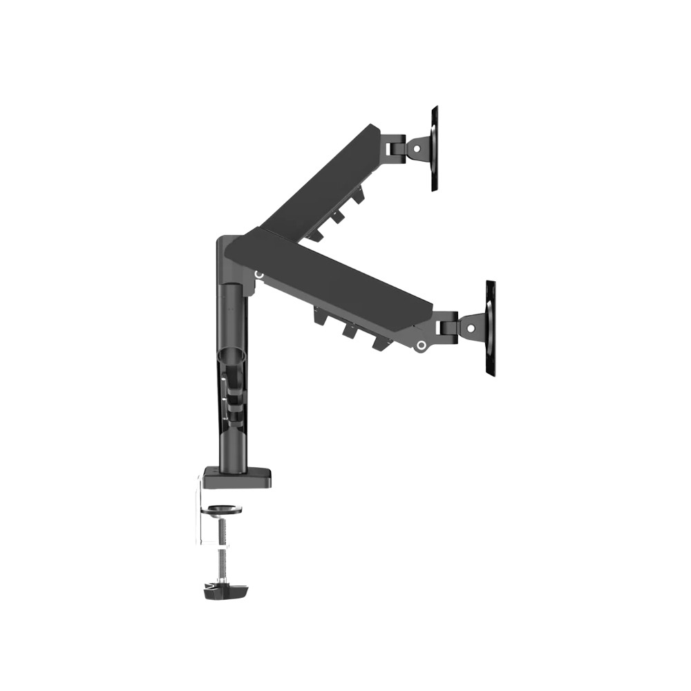 GAMEON GO-5550 Gas Mechanical Spring Dual Monitor Arm For Gaming And Office Use (17" - 32") Flat & Curve Monitor Arm Upto 9 Kg-Black