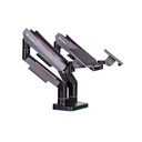 ThermalTake Dual Monitor Arm (17" To 35") Gas Spring, Cable Management, 2-20KG, RGB Lighting Effects