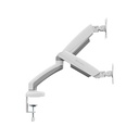 Silver Stone Dual Monitor Arm With Mechanical Spring And Plastic Armor (24'' to 32'') - White