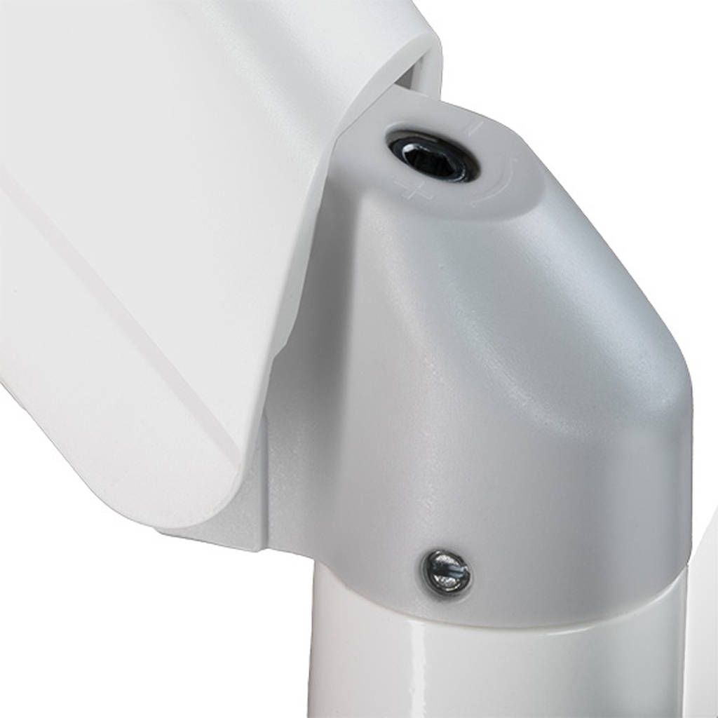 Silver Stone Dual Monitor Arm With Mechanical Spring And Plastic Armor (24'' to 32'') - White