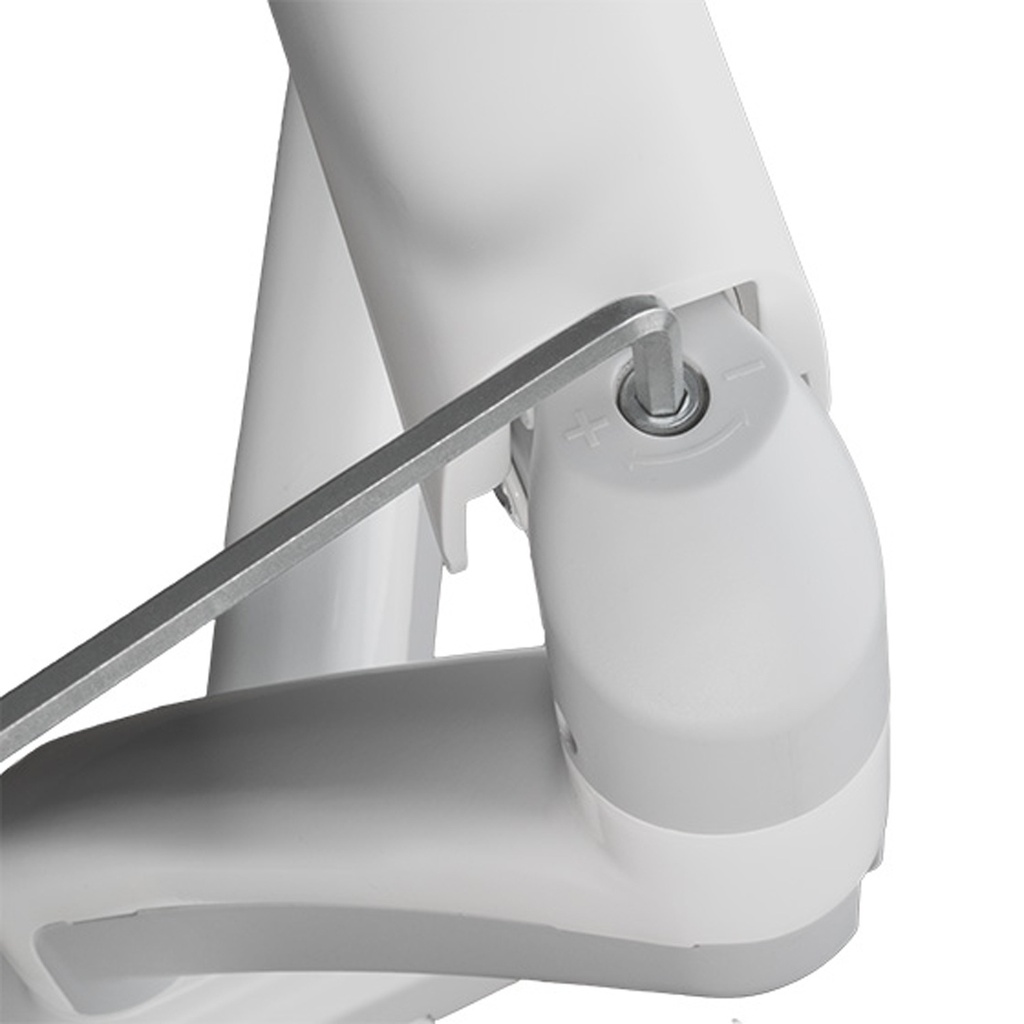 Silver Stone Dual Monitor Arm With Mechanical Spring And Plastic Armor (24'' to 32'') - White