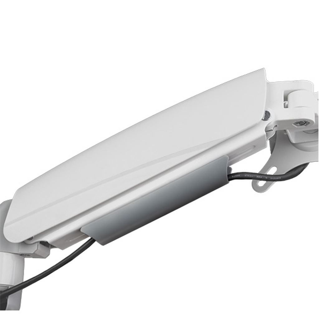 Silver Stone Dual Monitor Arm With Mechanical Spring And Plastic Armor (24'' to 32'') - White
