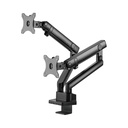Silver Stone Dual Monitor Arm With Mechanical Spring Design And Versatile Adjustability (17'' to 32'')