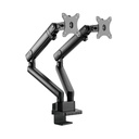 Silver Stone Dual Monitor Arm With Mechanical Spring Design And Versatile Adjustability (17'' to 32'')