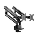 Silver Stone Dual Monitor Arm With Mechanical Spring Design And Versatile Adjustability (17'' to 32'')