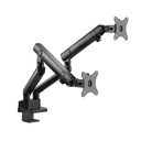 Silver Stone Dual Monitor Arm With Mechanical Spring Design And Versatile Adjustability (17'' to 32'')
