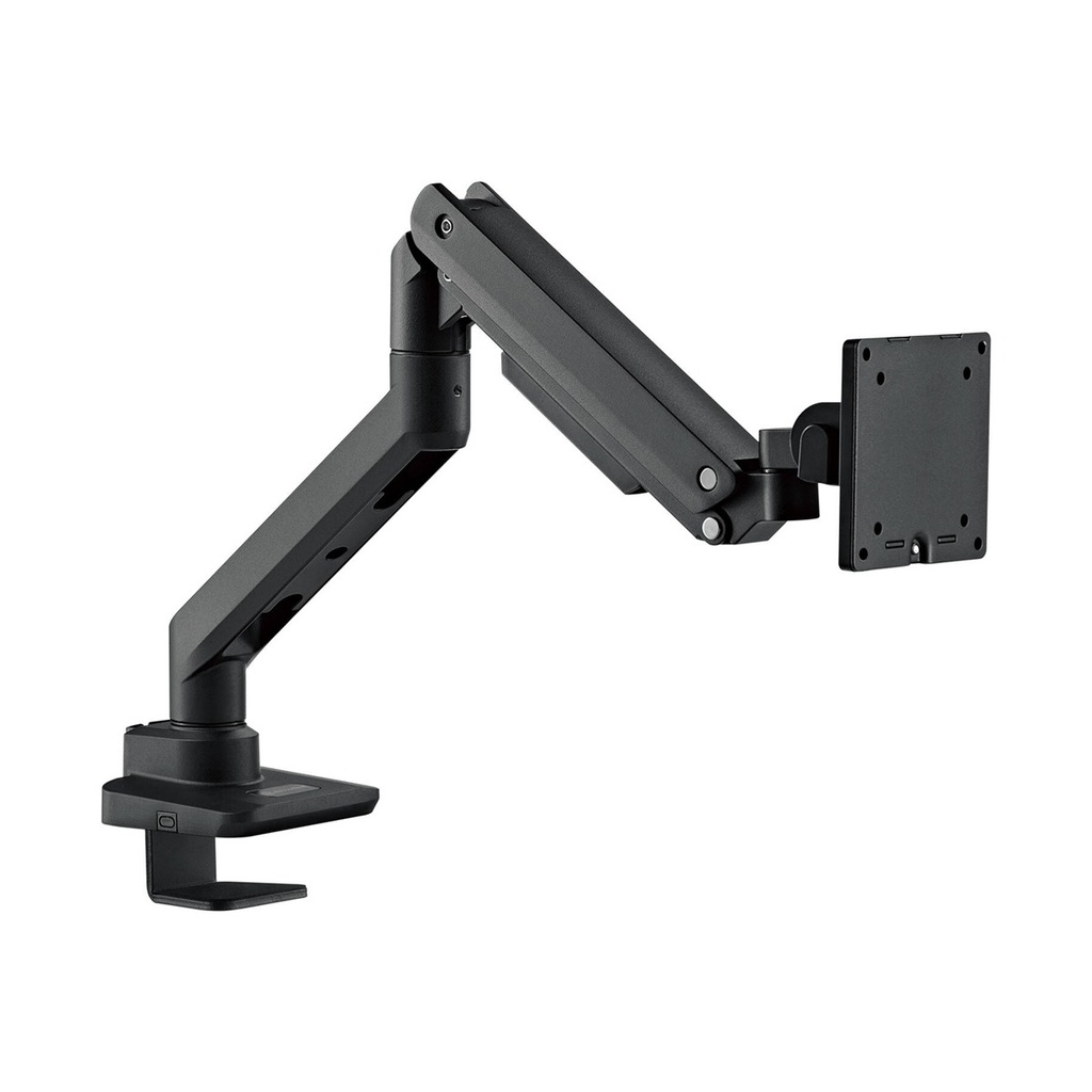 Silver Stone Single Monitor Arm With Heavy Duty Gas Spring Design And Versatile Adjustability (17'' to 49'') - Black