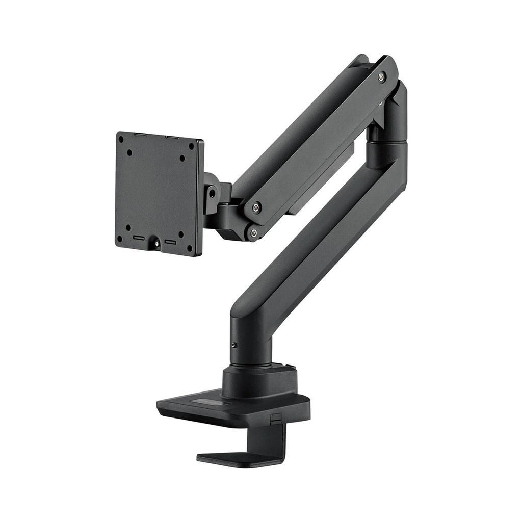 Silver Stone Single Monitor Arm With Heavy Duty Gas Spring Design And Versatile Adjustability (17'' to 49'') - Black