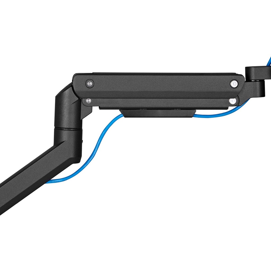 Silver Stone Single Monitor Arm With Heavy Duty Gas Spring Design And Versatile Adjustability (17'' to 49'') - Black