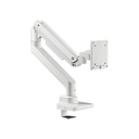 Silver Stone Single Monitor Arm With Heavy Duty Gas Spring Design And Versatile Adjustability (17'' to 49'') - White