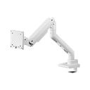 Silver Stone Single Monitor Arm With Heavy Duty Gas Spring Design And Versatile Adjustability (17'' to 49'') - White