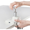 Silver Stone Single Monitor Arm With Heavy Duty Gas Spring Design And Versatile Adjustability (17'' to 49'') - White