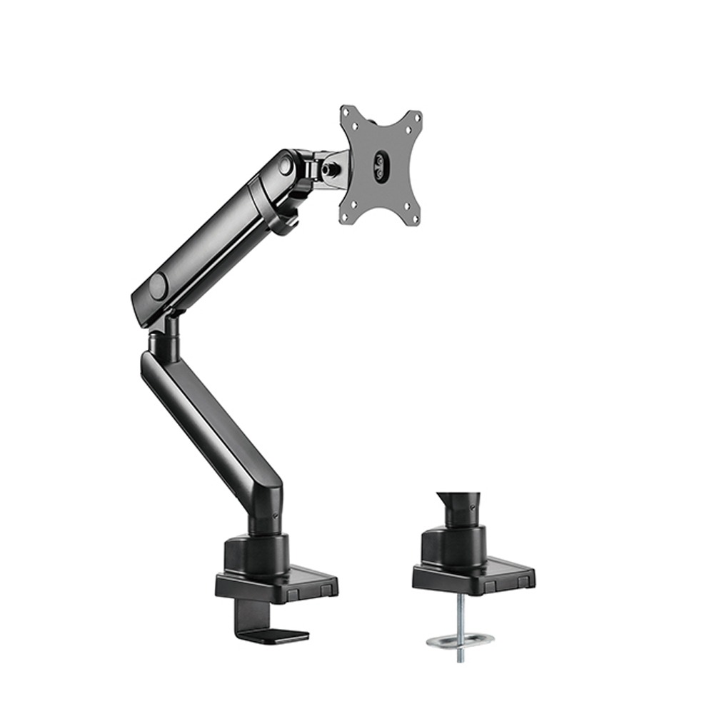 Silver Stone Single Monitor Arm With Mechanical Spring Design And Versatile Adjustability (17'' to 32'')