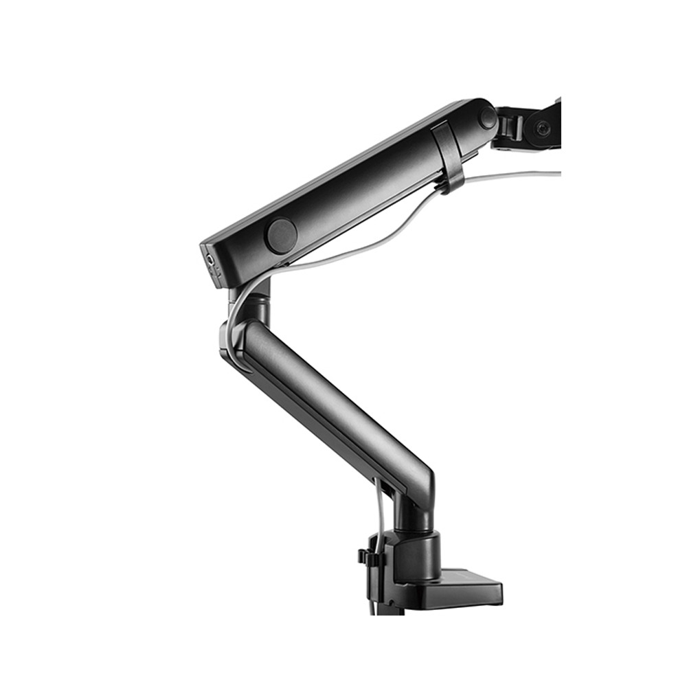 Silver Stone Single Monitor Arm With Mechanical Spring Design And Versatile Adjustability (17'' to 32'')