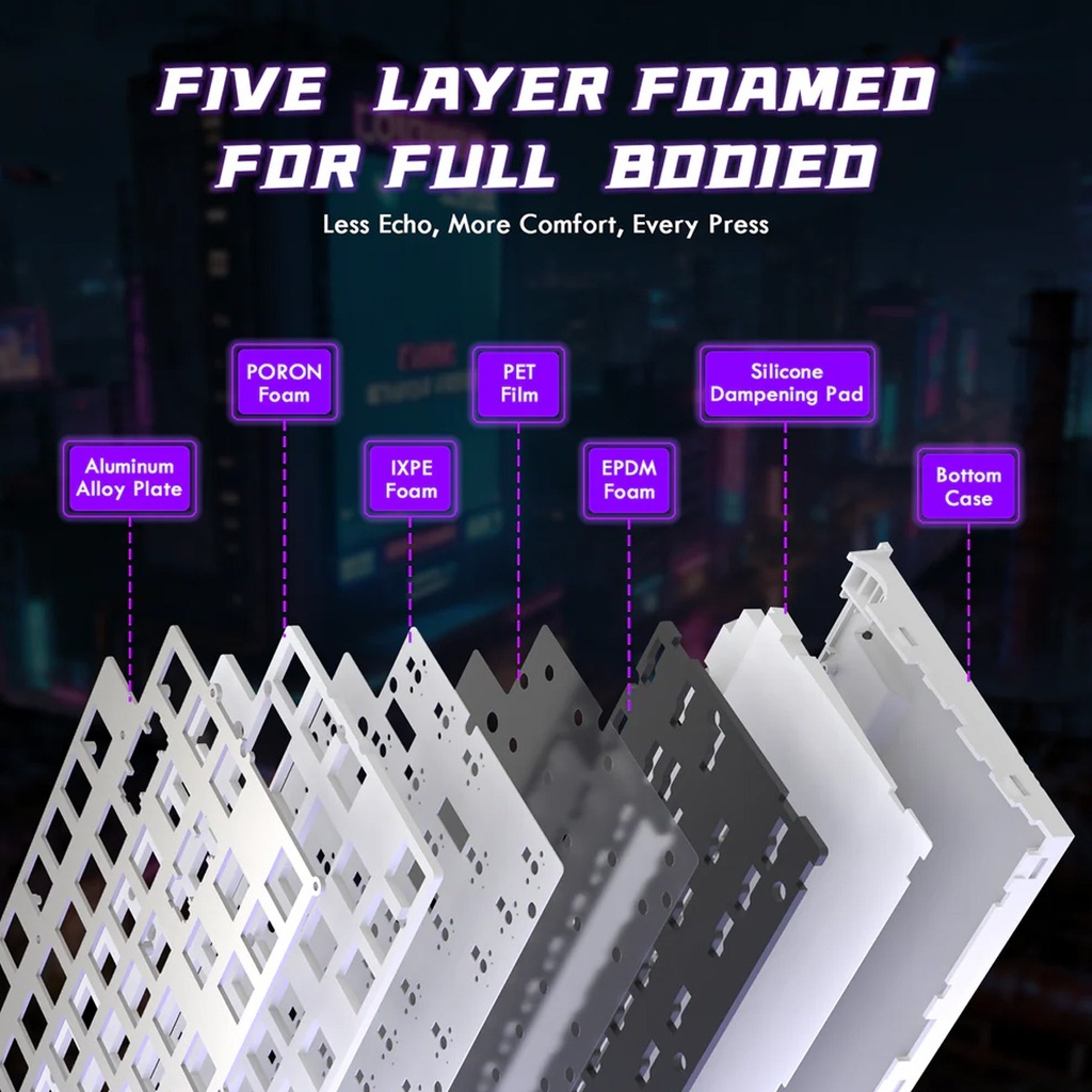 Attack Shark R85 HE Wired Magnetic Swtich mechanical Keyboard 8000hz Polling Rate, 0.005mm RT Purple Mandrel Switch - White Contour