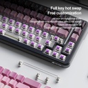 Attack Shark M86 Wired+2.4G & BT Tri-Mode Switch Keyboard, Ultra-Low Latency, PBT KeyCaps, RGB Backlit - Star Black + BlueBerry Switch