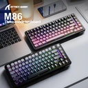 Attack Shark M86 Wired+2.4G & BT Tri-Mode Switch Keyboard, Ultra-Low Latency, PBT KeyCaps, RGB Backlit - Star Black + BlueBerry Switch
