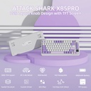 ATTACK SHARK X85Pro 75% Tri-Mode Gasket Mechanical Keyboard Blueberry Switch Linear - Lavender
