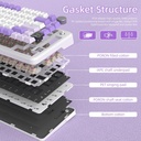 ATTACK SHARK X85Pro 75% Tri-Mode Gasket Mechanical Keyboard Blueberry Switch Linear - Lavender