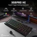 Attack Shark X68 HE Wired+2.4G & BT Tri-Mode Switch Mechanical Keyboard 8000Hz Polling Rate 0.01mm RT - Black Contour