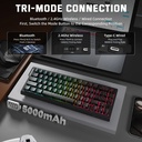 Attack Shark X68 HE Wired+2.4G & BT Tri-Mode Switch Mechanical Keyboard 8000Hz Polling Rate 0.01mm RT - Black Contour