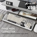 Attack Shark X98 Wired+2.4G & BT Tri-Mode Switch RGB Keyboard - Star White + StrawBerry Switch