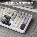 Attack Shark X98 Wired+2.4G & BT Tri-Mode Switch RGB Keyboard - Star White + StrawBerry Switch