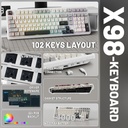 Attack Shark X98 Wired+2.4G & BT Tri-Mode Switch RGB Keyboard - Star White + StrawBerry Switch