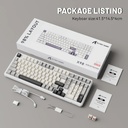 Attack Shark X98 Wired+2.4G & BT Tri-Mode Switch RGB Keyboard - Star White + StrawBerry Switch