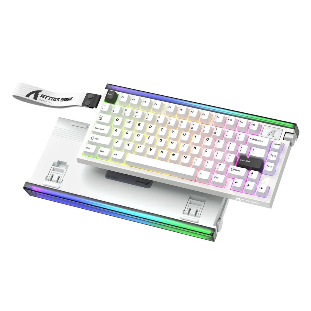 Attack Shark R85 HE Wired Magnetic Swtich mechanical Keyboard 8000hz Polling Rate, 0.005mm RT Purple Mandrel Switch - Star Light White