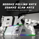 Attack Shark R85 HE Wired Magnetic Swtich mechanical Keyboard 8000hz Polling Rate, 0.005mm RT Purple Mandrel Switch - Star Light White