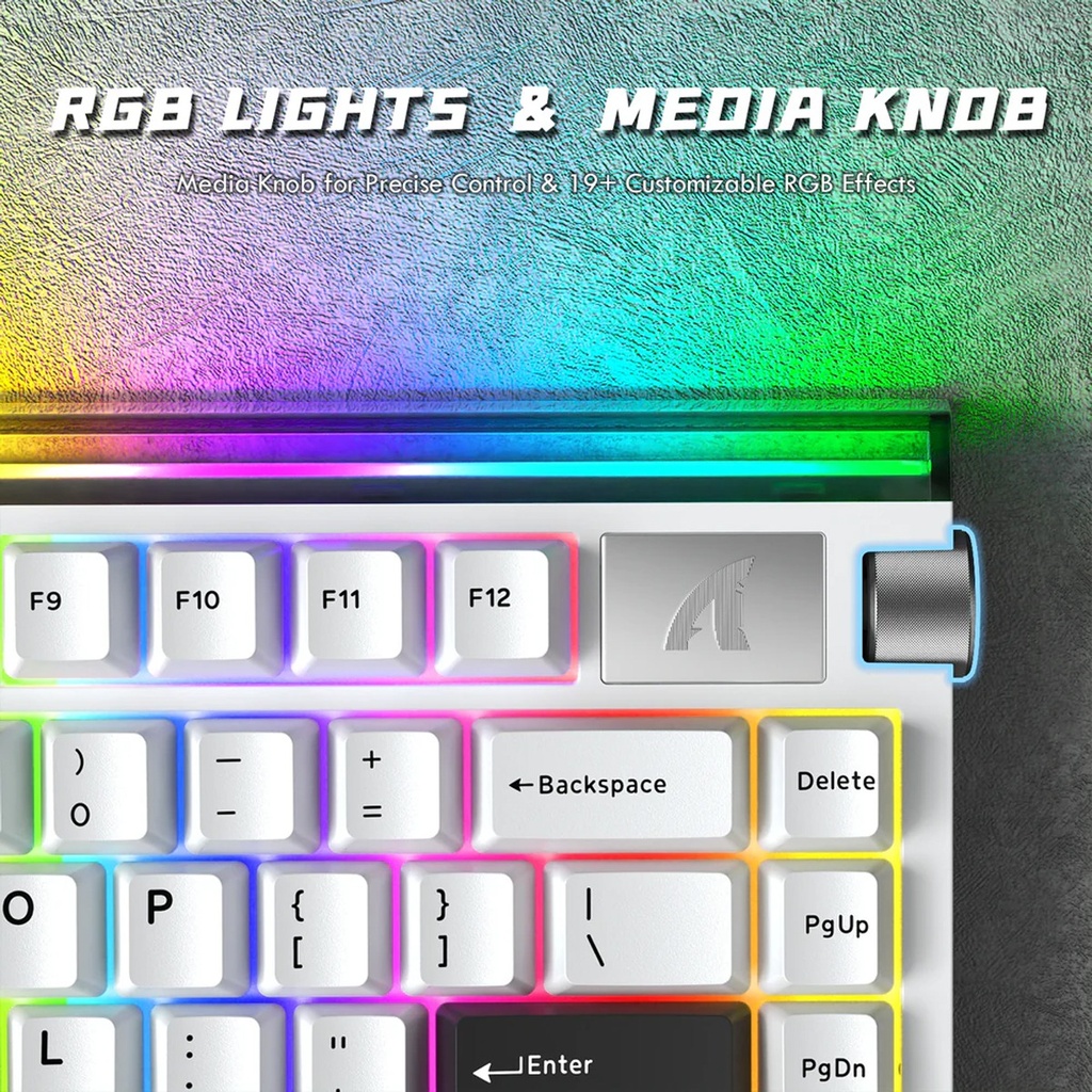 Attack Shark R85 HE Wired Magnetic Swtich mechanical Keyboard 8000hz Polling Rate, 0.005mm RT Purple Mandrel Switch - Star Light White
