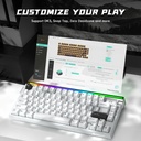 Attack Shark R85 HE Wired Magnetic Swtich mechanical Keyboard 8000hz Polling Rate, 0.005mm RT Purple Mandrel Switch - Star Light White