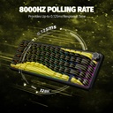 Attack Shark X65 Pro HE Magnetic Switch Keyboard Wired 8k Return Rate/Wireless 1K Return Rate - Black/Yellow Contour Lines