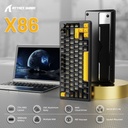ATTACK SHARK X86 Wired+2.4G & BT Tri-Mode Switch 81Key Aluminium Metal Knob, Ultra-Low Latency - Star Black-Green Tea Switch